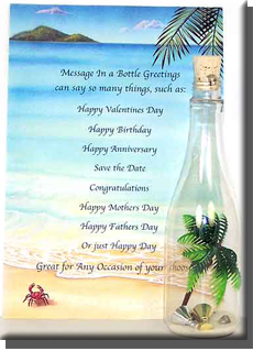 Message in a Bottle Invitations for Weddings, Anniversary's, Baby Showers, Birth Announcements and much more.